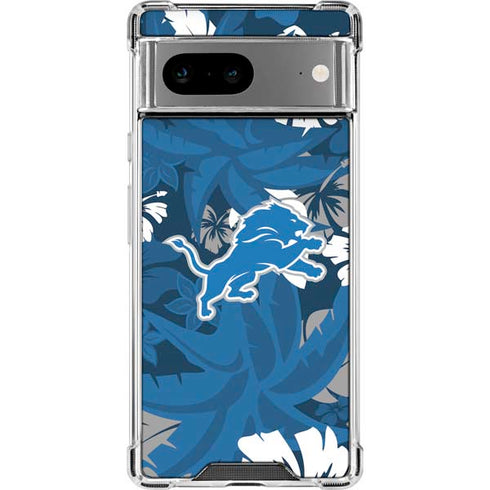 NFL Detroit Lions Tropical Print Google Pixel 8a Clear Case